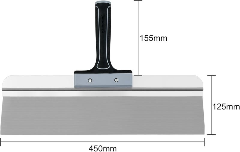 Rolling Dog 18 Inch Taping Knife - 18" Drywall Skimming Blade, Threaded End Can be Attached to Extension Pole, Stainless Steel Blade for Skimming and Smoothing Walls and Ceilings - Image 3